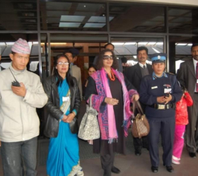 Arrival of SAARC Goodwill Ambassador Ms. Shabana Azmi at TIA, Kathmandu